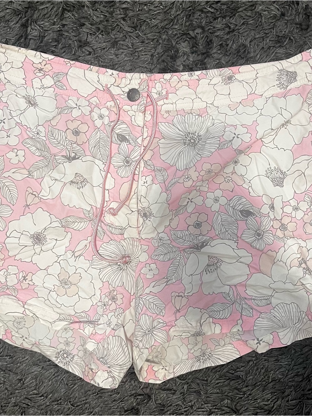NWT Eddie Bauer Floral Drawstring Women’s Board/Swim Shorts - Pink & White 14
